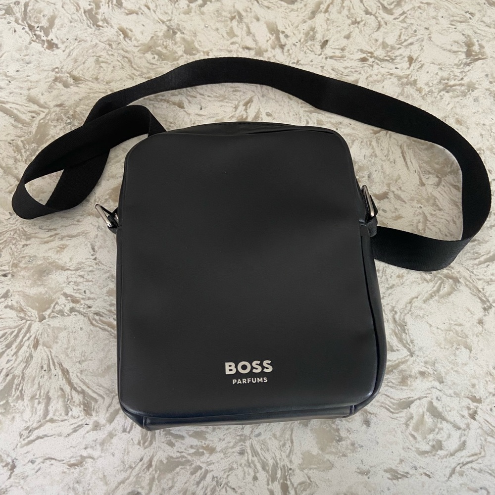 Boss Black Messenger Bag with Minimalist Design